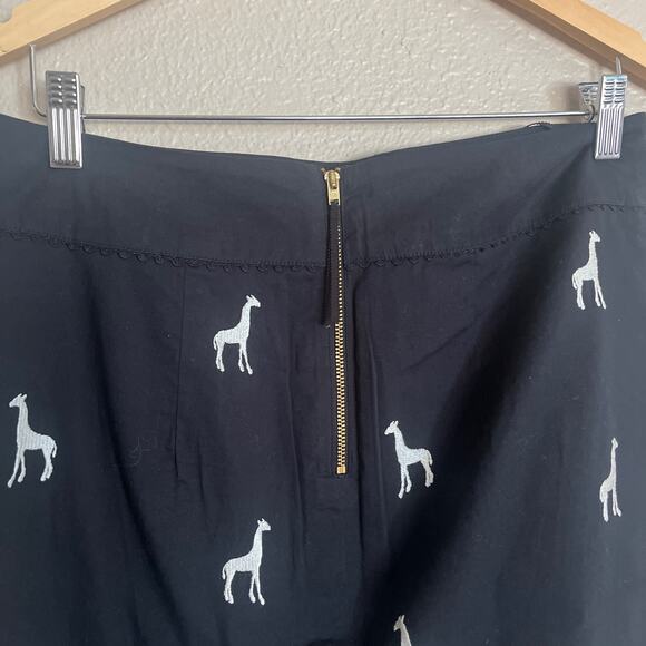 NEW Anthropologie Leifnotes black giraffe embroidered skirt - Picture 5 of 8